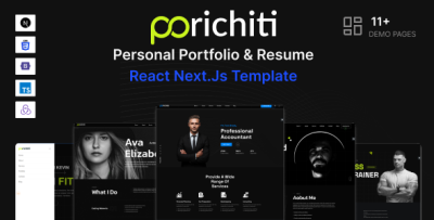 Personal Portfolio & Resume React Next.js Template - Porichiti