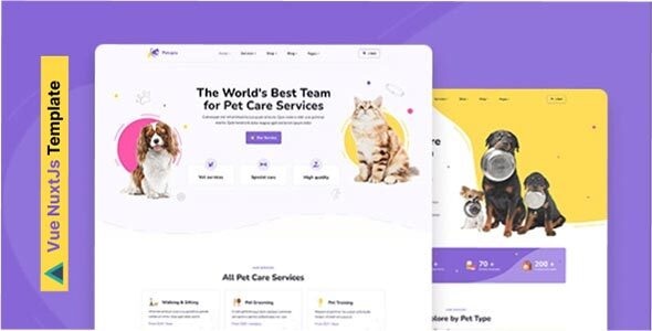Petopia - Pet Care Service Vue NuxtJs Template Petopia - Pet Care Service Vue NuxtJs Template