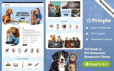Petopia - PetCare Responsive Shopify Theme for eCommerce