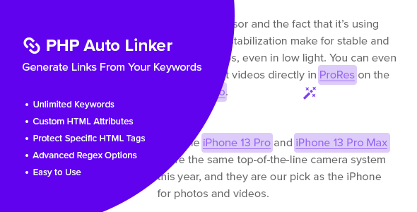 PHP Auto Linker - Advanced Keyword Linking PHP Auto Linker - Advanced Keyword Linking