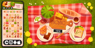 Picnic Time - Merge Party HTML5 Game, Construct 3