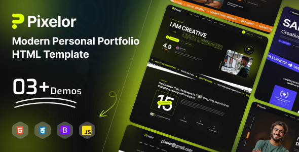 Pixelor – Modern Personal Portfolio HTML Template Pixelor – Modern Personal Portfolio HTML Template