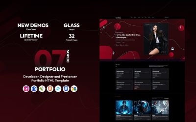 Portfolio - Developer, Designer & Freelancer Portfolio Tailwind CSS HTML Template