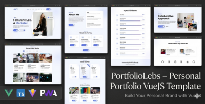 PortfolioLebs - Personal Portfolio VueJS Template