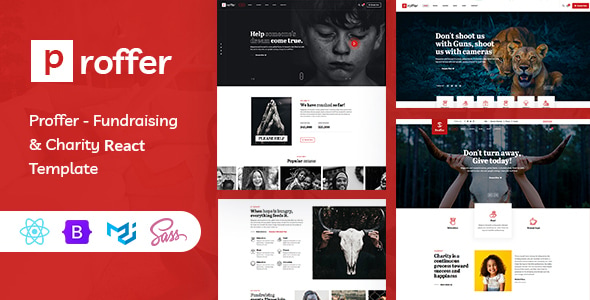 Proffer - Fundraising & Charity React Template Proffer - Fundraising & Charity React Template