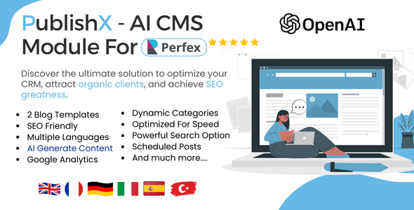 PublishX - AI Powered CMS For Perfex CRM PublishX - AI Powered CMS For Perfex CRM