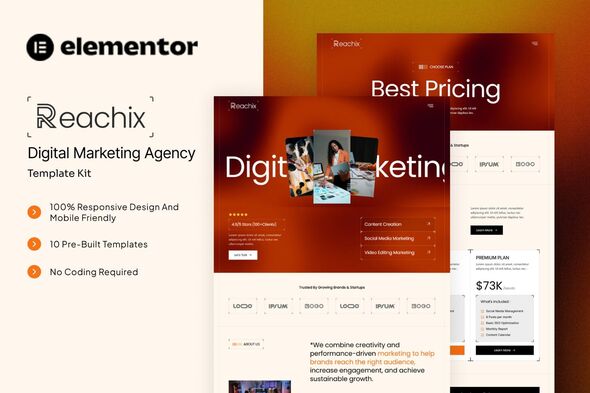 Reachix - Digital Marketing Agency Elementor Template Kit Reachix - Digital Marketing Agency Elementor Template Kit