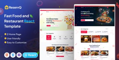 Reservq - Food & Restaurant React Template