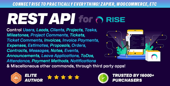REST API Plugin for RISE CRM - Automate Workflows and connect Third-Party Apps REST API Plugin for RISE CRM - Automate Workflows and connect Third-Party Apps
