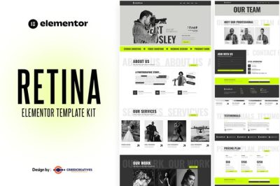 Retina - Photography & Videography Agency Elementor Pro Template Kit