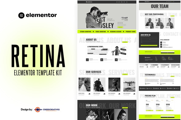 Retina - Photography & Videography Agency Elementor Pro Template Kit Retina - Photography & Videography Agency Elementor Pro Template Kit