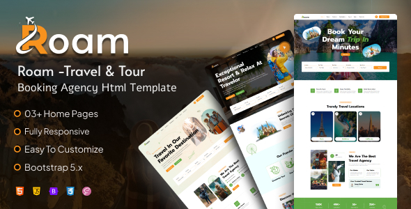 Roam - Travel & Tour Booking Agency HTML Template Roam - Travel & Tour Booking Agency HTML Template