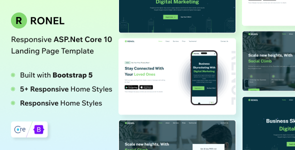 Ronel - ASP.Net Core 10 Landing Page Template Ronel - ASP.Net Core 10 Landing Page Template