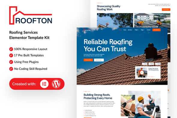 Roofton - Roofing Services Elementor Template Kit Roofton - Roofing Services Elementor Template Kit