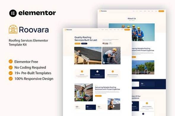 Roovara - Roofing Services Elementor Template Kit Roovara - Roofing Services Elementor Template Kit
