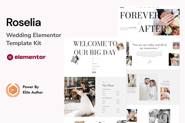 Roselia - Wedding Elementor Template Kit Roselia - Wedding Elementor Template Kit