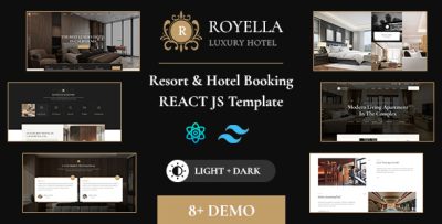 Royella - Resort and Hotel Boking React Tailwind Website Template
