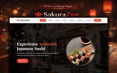 SakuraZen | Sushi Bar | Landing Page Templates