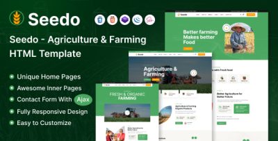 Seedo - Agriculture and Organic Farm HTML Template