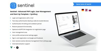 Sentinel - Advanced PHP App Template with Login, Users and Roles + Symfony