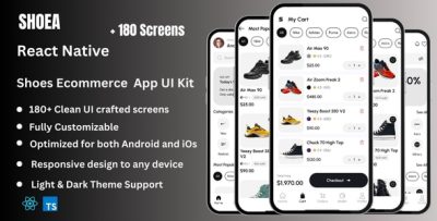 Shoea - Sneakers & Shoes Ecommerce React Native CLI Ui Kit
