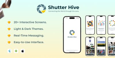 ShutterHive - A Complete Photo & Video Sharing Social App UI Kit In Flutter