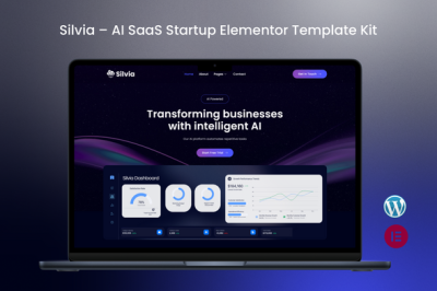 Silvia - AI SaaS Startup Elementor Template Kit