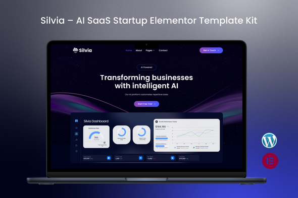 Silvia - AI SaaS Startup Elementor Template Kit Silvia - AI SaaS Startup Elementor Template Kit
