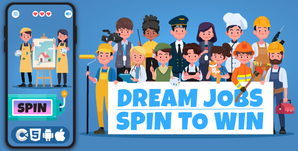 Spin To Win: Dream Jobs Slot - HTML5 Game, Construct 3 Spin To Win: Dream Jobs Slot - HTML5 Game, Construct 3