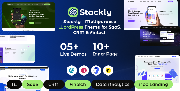 Stackly - Multipurpose WordPress Theme for SaaS, CRM & Fintech Stackly - Multipurpose WordPress Theme for SaaS, CRM & Fintech