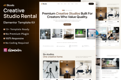 Stuvia - Creative Studio Rental Elementor Template Kit