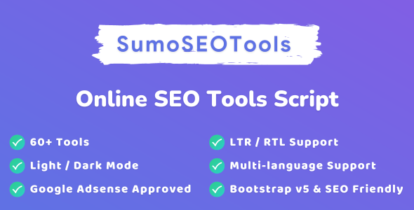 SumoSEOTools - Online SEO Tools Script SumoSEOTools - Online SEO Tools Script