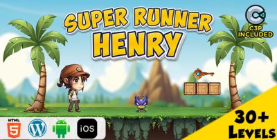 Super Runner Henry HTML5 Construct 3 Game