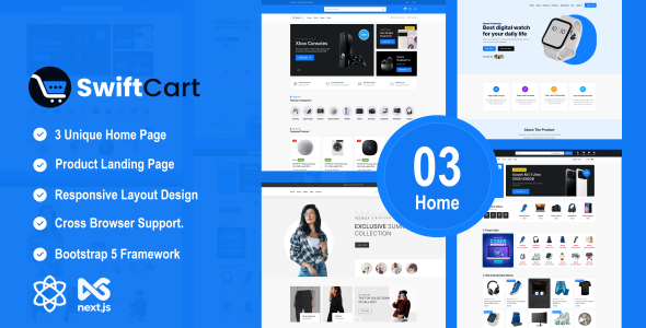 SwiftCart - Multipurpose Ecommerce React Nextjs Template SwiftCart - Multipurpose Ecommerce React Nextjs Template