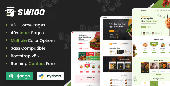 Swigo - Fast Food And Restaurant Django Template Swigo - Fast Food And Restaurant Django Template