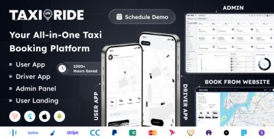 Taxi Ride - Taxi Booking App | Uber & Grab Clone with Flutter Driver, Rider & Laravel Admin Panel