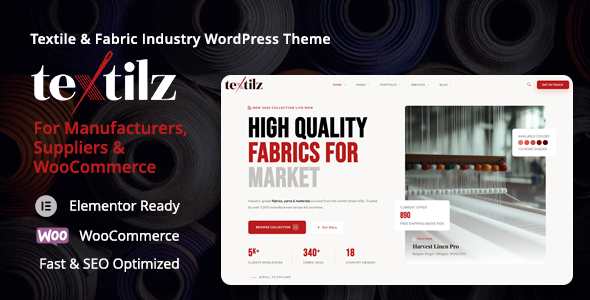Textilz - Textile & Fabric Industry WordPress Theme Textilz - Textile & Fabric Industry WordPress Theme