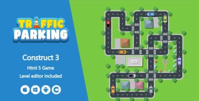 Traffic Parking + Level Editor - HTML5 Game (Construct 3)