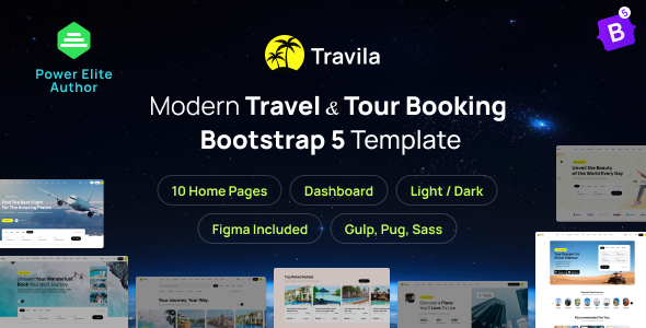 Travila - Modern Travel & Tour Booking HTML Template + RTL + Dashboard Travila - Modern Travel & Tour Booking HTML Template + RTL + Dashboard