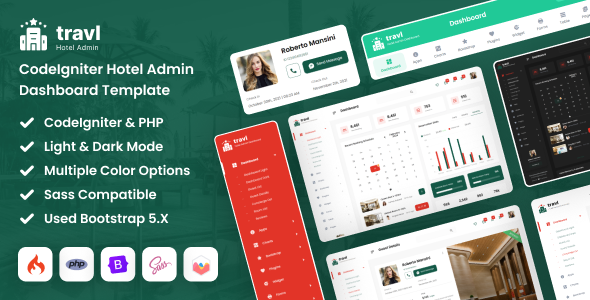 Travl - CodeIgniter Hotel Admin Dashboard Template Travl - CodeIgniter Hotel Admin Dashboard Template