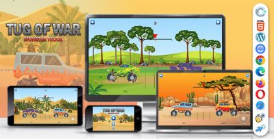 Tug of War - Monster Truck Game (Construct 3 | C3P | HTML5) Fun Game
