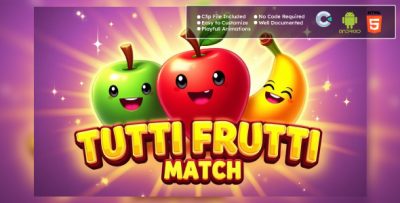 Tutti Frutti Match Game - Matching Puzzle Game (HTML5 & Android) | Construct 3