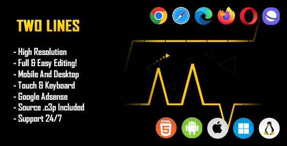Two Lines - HTML5 Game (Construct 3 / c3p) Two Lines - HTML5 Game (Construct 3 / c3p)