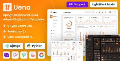 Uena - Django Restaurant Food Admin Dashboard Template