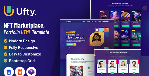 Ufty | NFT Marketplace & Portfolio HTML Template Ufty | NFT Marketplace & Portfolio HTML Template
