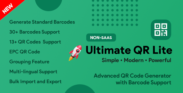 UltimateQR Lite - QR Code Builder + Barcode Generator | Laravel PHP Script UltimateQR Lite - QR Code Builder + Barcode Generator | Laravel PHP Script