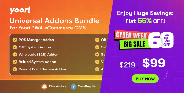 Universal Addon Bundle for YOORI eCommerce Universal Addon Bundle for YOORI eCommerce
