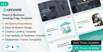 Upcover - React Js Business Landing Page Template