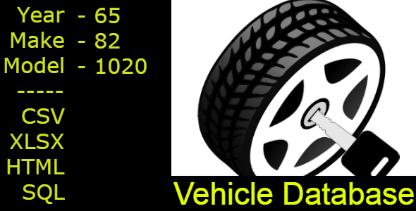 Vehicle Database CSV, XLSX, SQL, Dropdown search and Wordpress/Woocommerce ready Vehicle Database CSV, XLSX, SQL, Dropdown search and Wordpress/Woocommerce ready