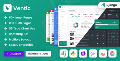 Ventic - Django Event Ticketing Admin Dashboard Template
